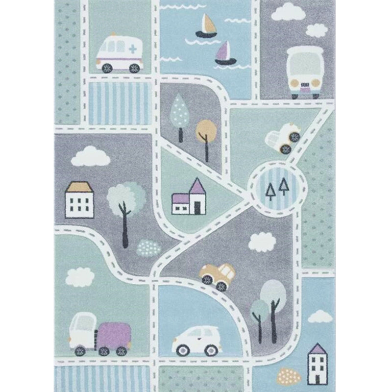 BowLift | Simple Children's Room Carpet Multicolored Cartoon Animal Area Rug Cotton Blend Pet Friendly Washable Rug