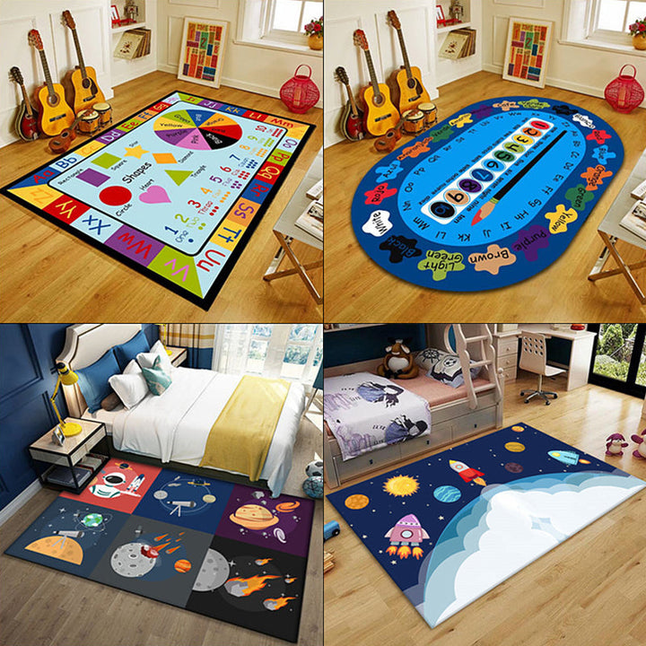 BowLift | Multi-Color Children's Room Rug Cute Cartoon Animal Print Rug Polyester Pet-Friendly Easy Care Area Rug