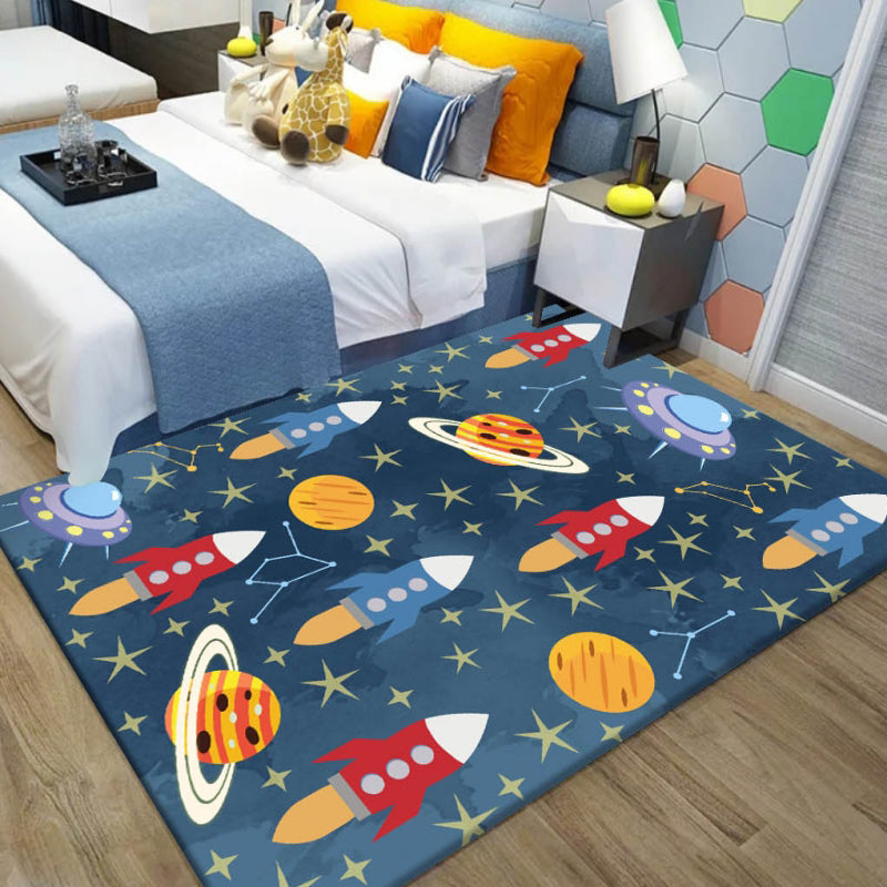 BowLift | Multi-Color Children's Room Rug Cute Cartoon Animal Print Rug Polyester Pet-Friendly Easy Care Area Rug