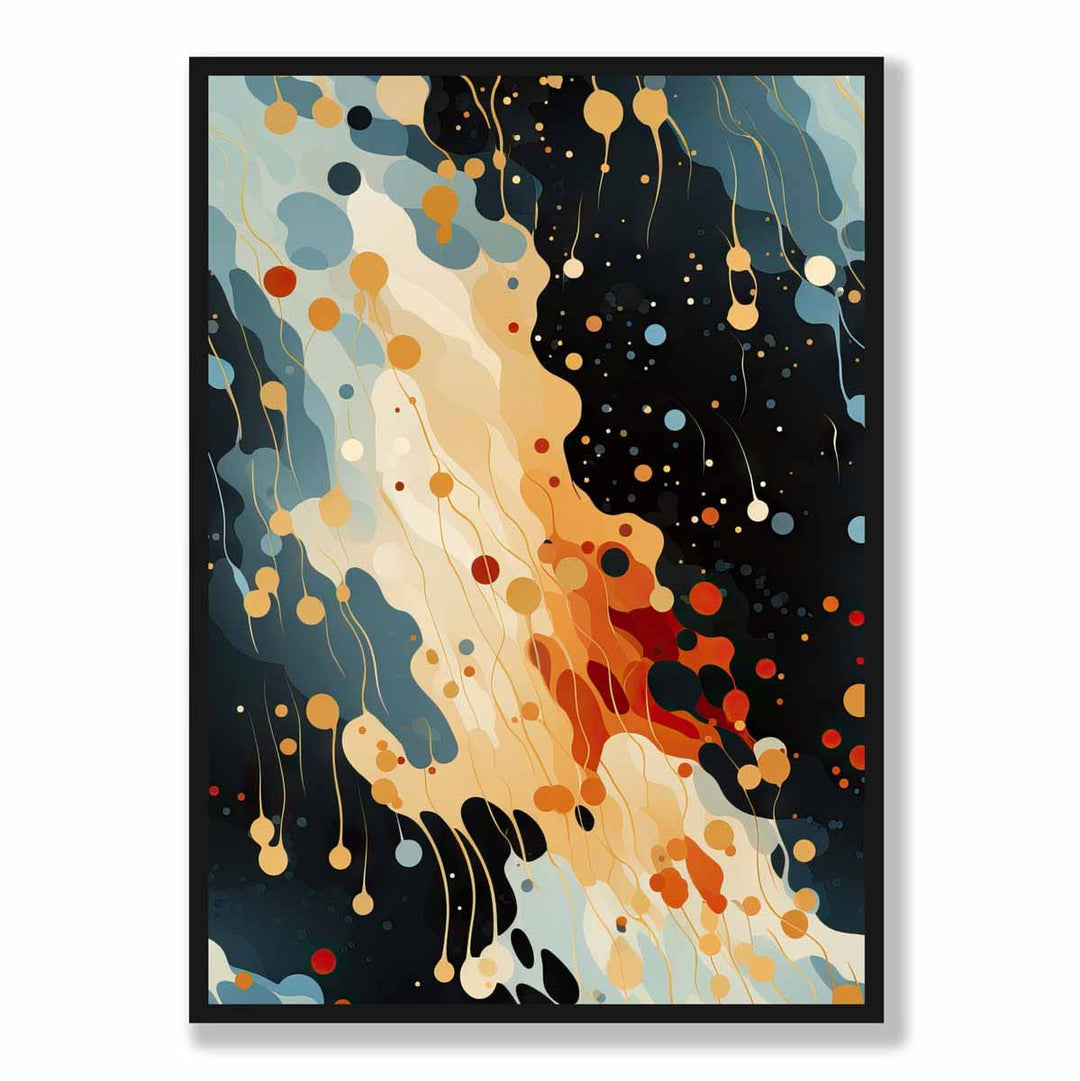 Abstract Liquid Art Print Blue Orange and Red No. 1 | Bowlift