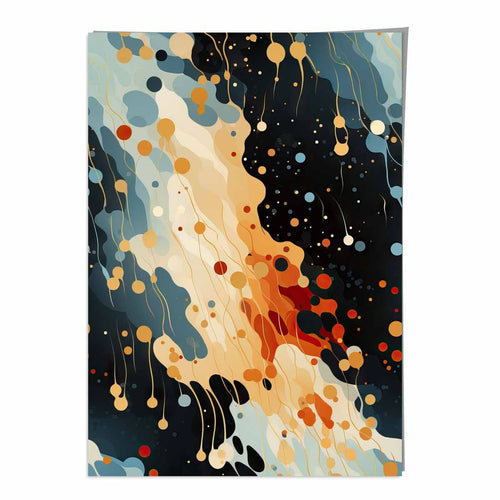 Abstract Liquid Art Print Blue Orange and Red No. 1 | Bowlift