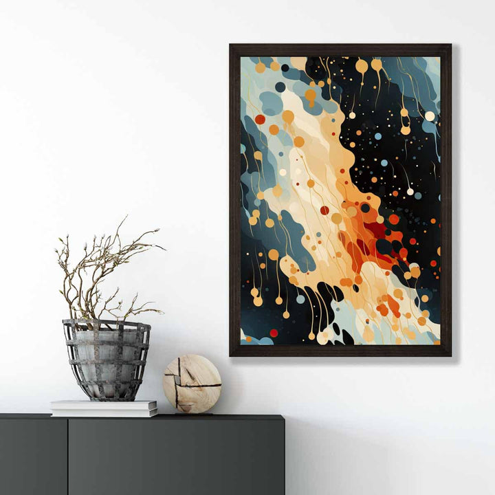 Abstract Liquid Art Print Blue Orange and Red No. 1 | Bowlift