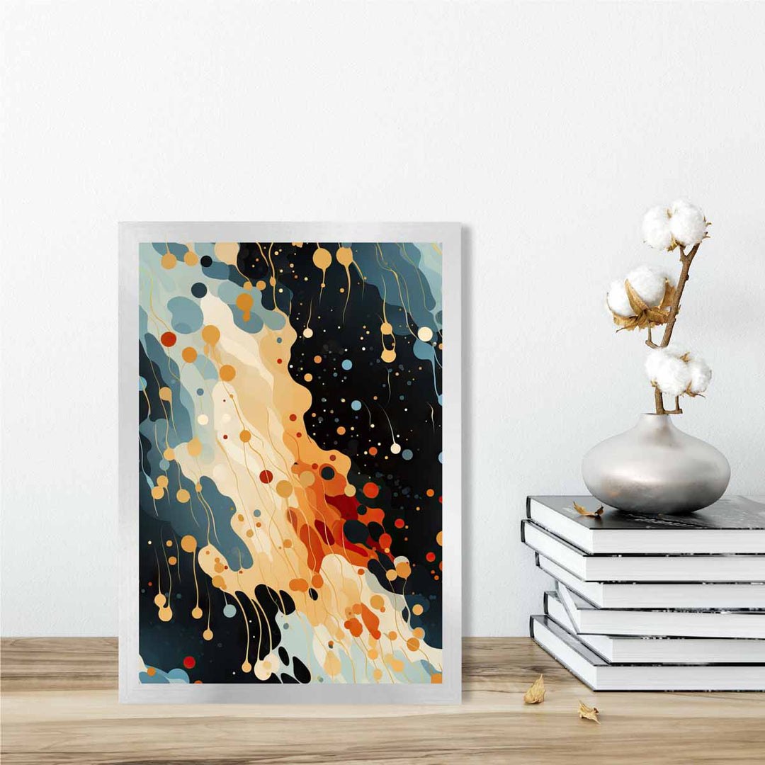 Abstract Liquid Art Print Blue Orange and Red No. 1 | Bowlift