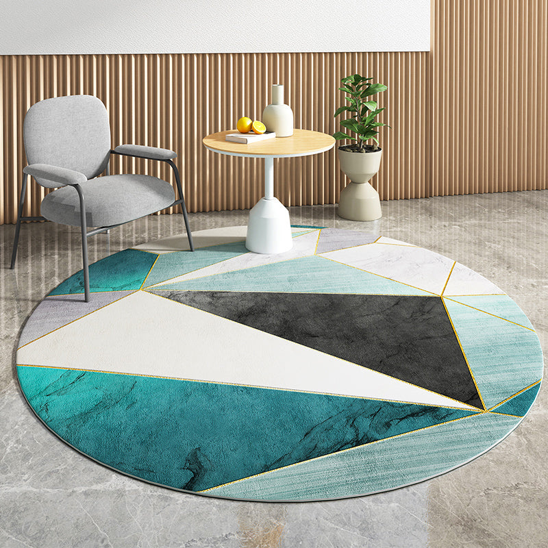BowLift | Casual Minimalist Area Rug Multi-color Geometric Pattern Carpet Anti-slip Backing Carpet for Bedroom
