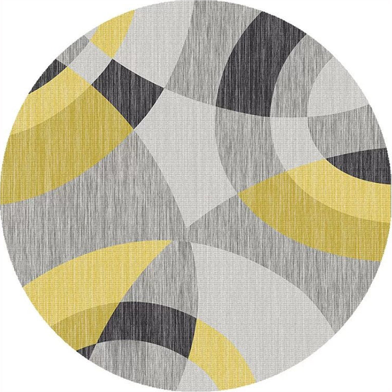 BowLift | Creative Abstract Printed Area Rug Multicolor Synthetic Carpet Non-Slip Back Stain Resistant Rug for Bedroom