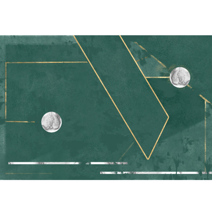 BowLift | Novelty Geometric Pattern Rug Green Polypropylene Rug Stain Resistant Non-Slip Rug for Room Decor