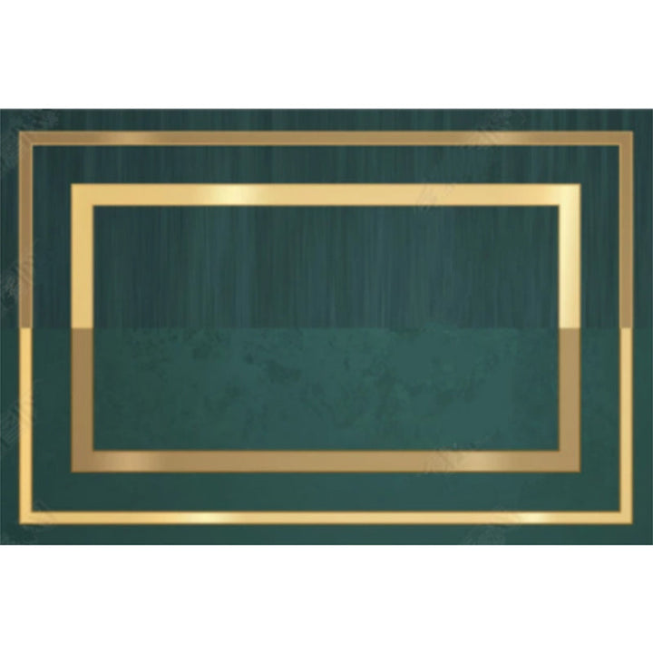 BowLift | Novelty Geometric Pattern Rug Green Polypropylene Rug Stain Resistant Non-Slip Rug for Room Decor