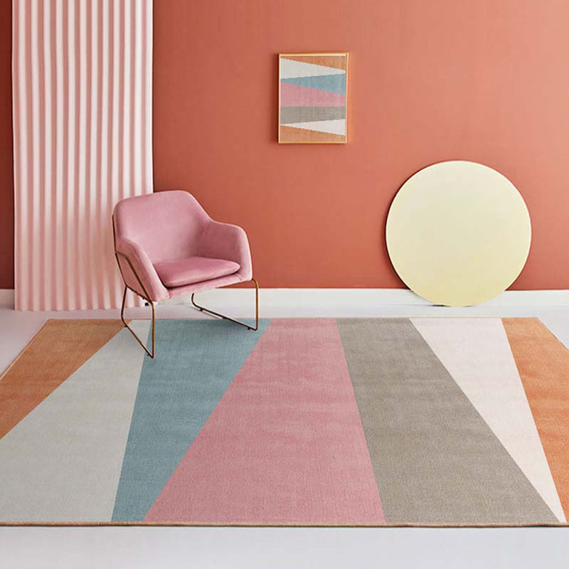 BowLift | Multi-Color Bedroom Rug Nordic Geometric Printed Rug Cotton Blend Non-Slip Backing Easy Care Rug