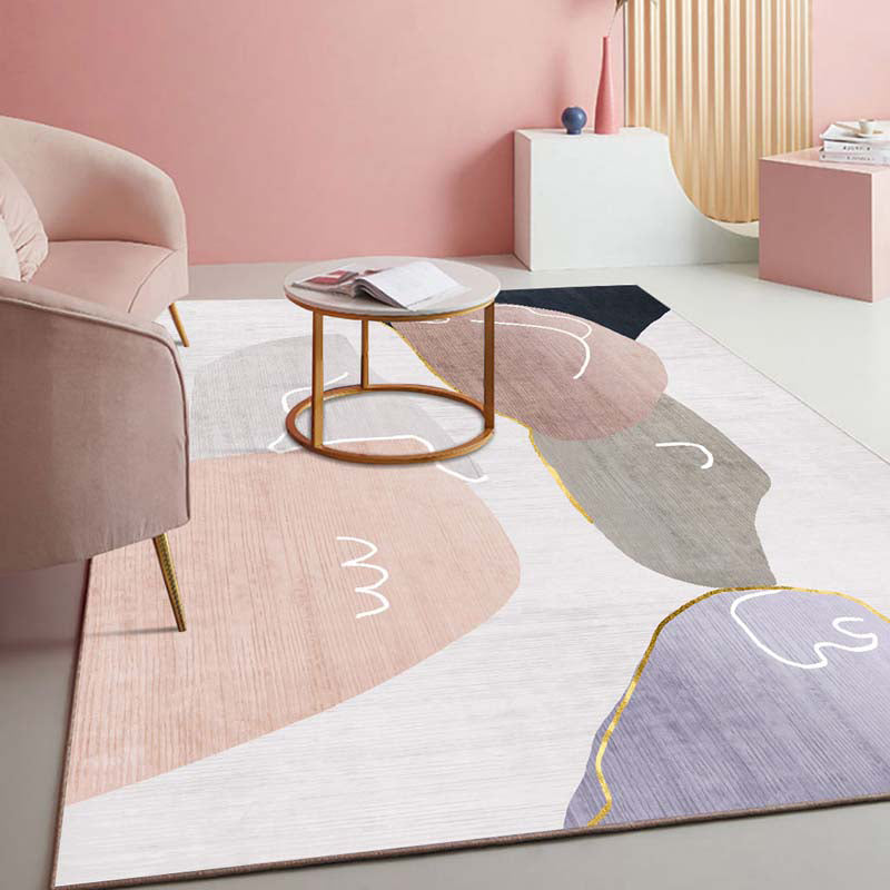 BowLift | Multi-Color Bedroom Rug Nordic Geometric Printed Rug Cotton Blend Non-Slip Backing Easy Care Rug