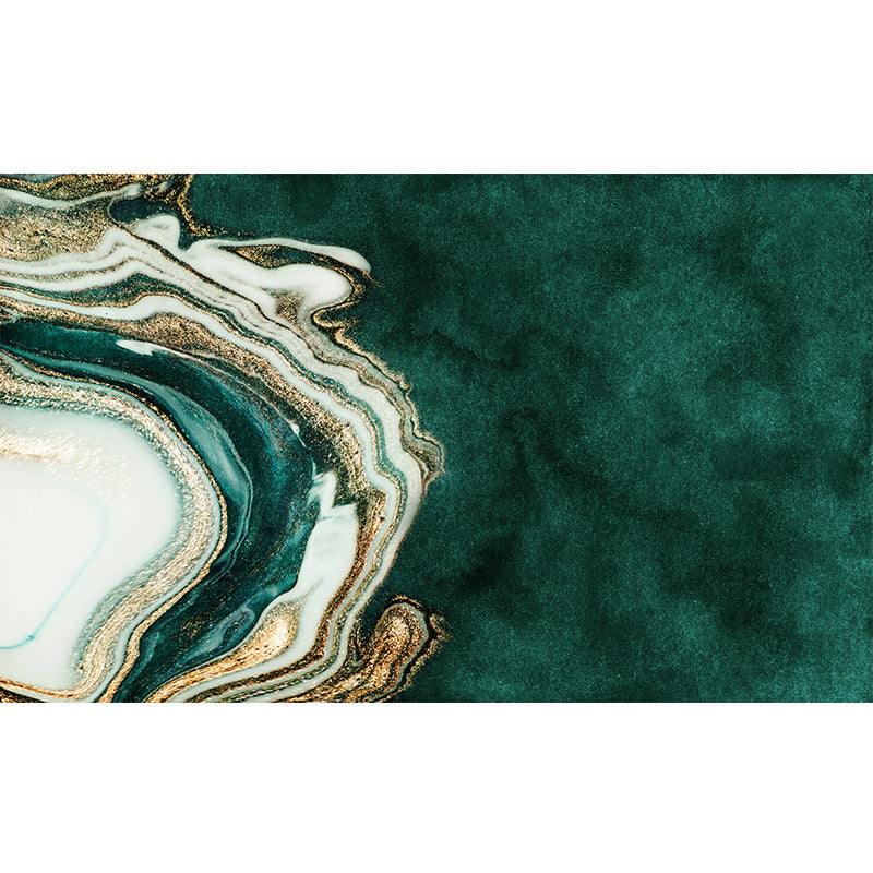 BowLift | Modern Abstract Patterned Rug Dark Green Cotton Blend Carpet Easy Care Pet Friendly Rug for the Living Room