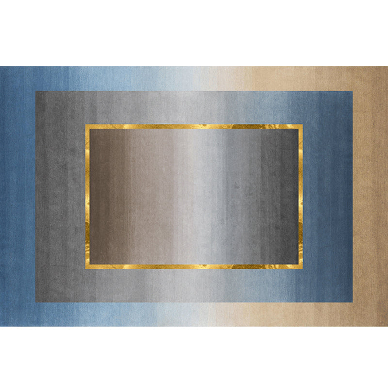 BowLift | Nordic Geo patterned rug Gray Blue Polypropylene rug with non-slip backing Easy-care rug for room decoration