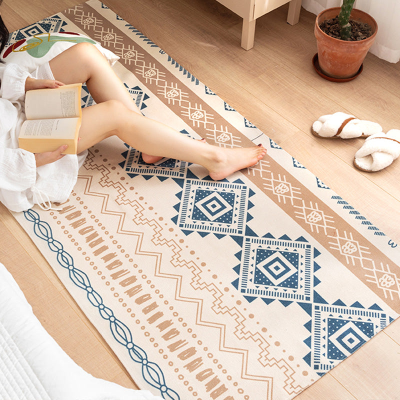 Southwest Bedroom Rug Multicolor Tribal Pattern Area Rug Cotton Blend Machine Washable Stain Resistant Rug | Bowlift