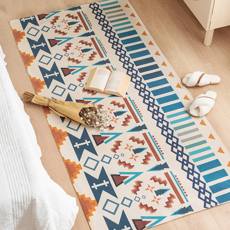 BowLift | Southwest Bedroom Carpet Multi Color Tribal Pattern Area Rug Cotton Blend Machine Washable Stain Resistant Rug