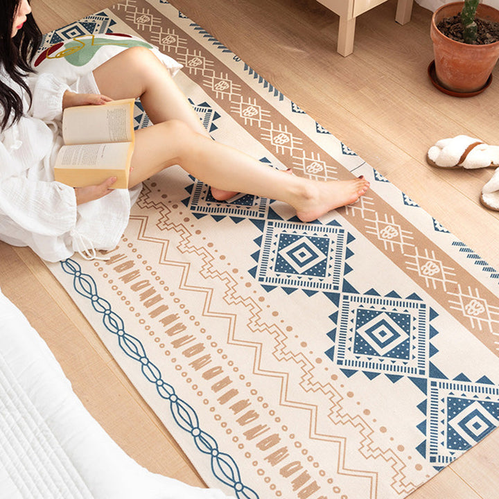 BowLift | Southwest Bedroom Carpet Multi Color Tribal Pattern Area Rug Cotton Blend Machine Washable Stain Resistant Rug