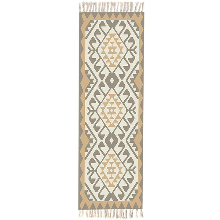 BowLift | Moroccan Rug Multicolored Tribe Totem Rug Cotton Blend Washable Handcrafted Rug with Fringes