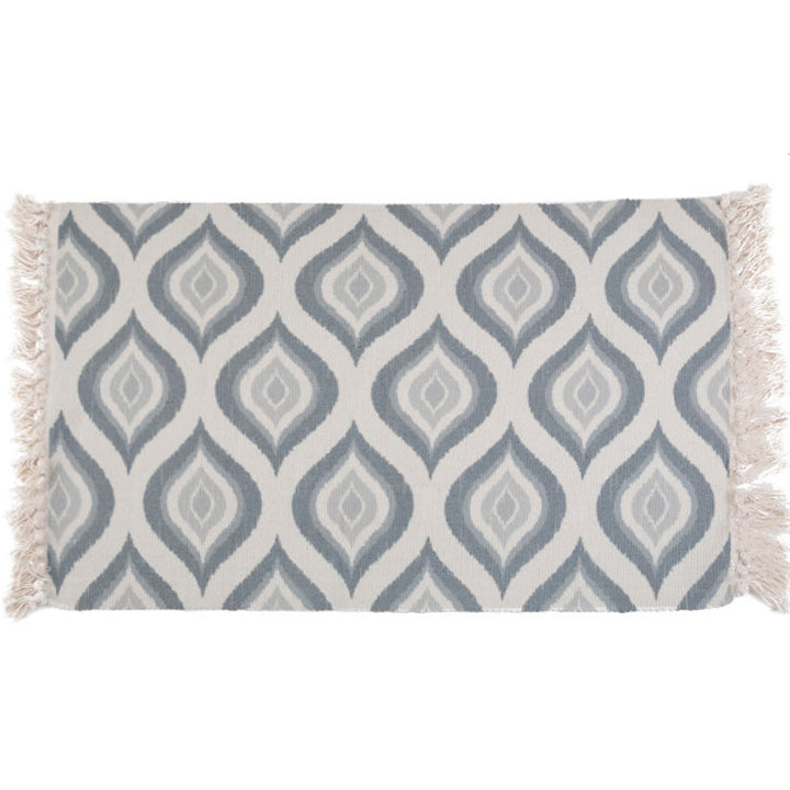 BowLift | Retro Bedroom Rug Multicolored Geometric Print Area Rug Fabric Machine Washable Carpet with Fringe