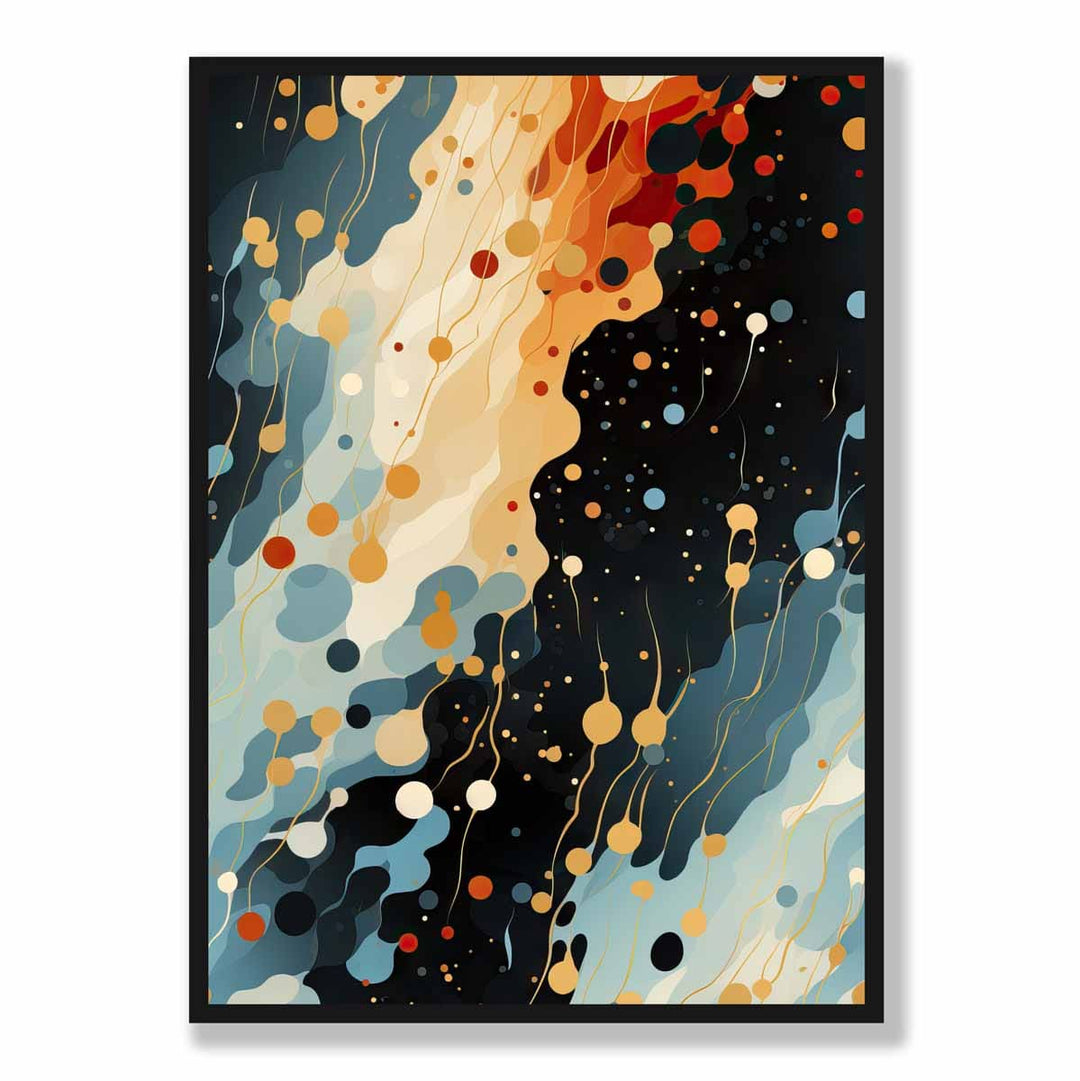 Abstract Fluid Art Print Blue Orange and Red No. 2 | Bowlift