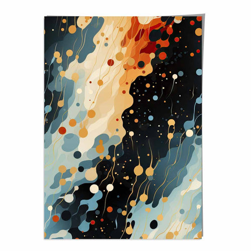 Abstract Fluid Art Print Blue Orange and Red No. 2 | Bowlift
