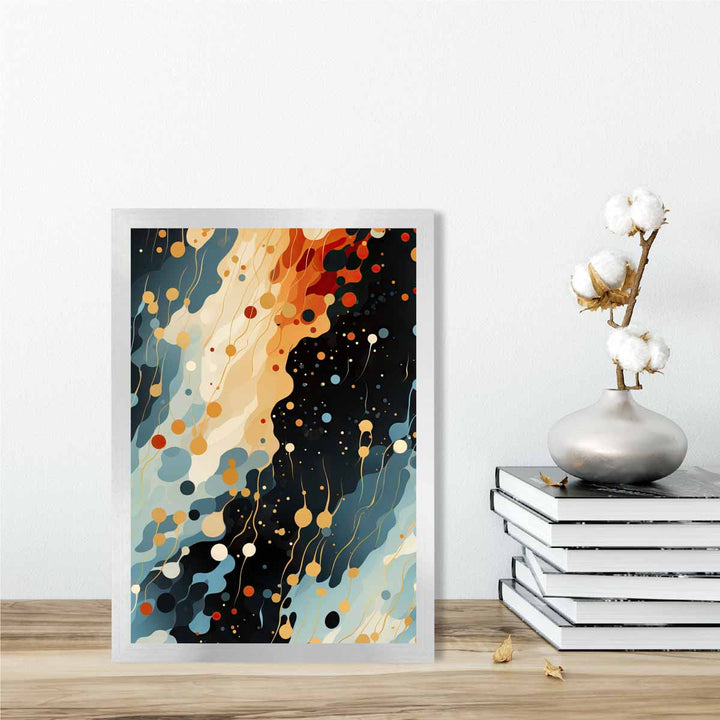 Abstract Fluid Art Print Blue Orange and Red No. 2 | Bowlift