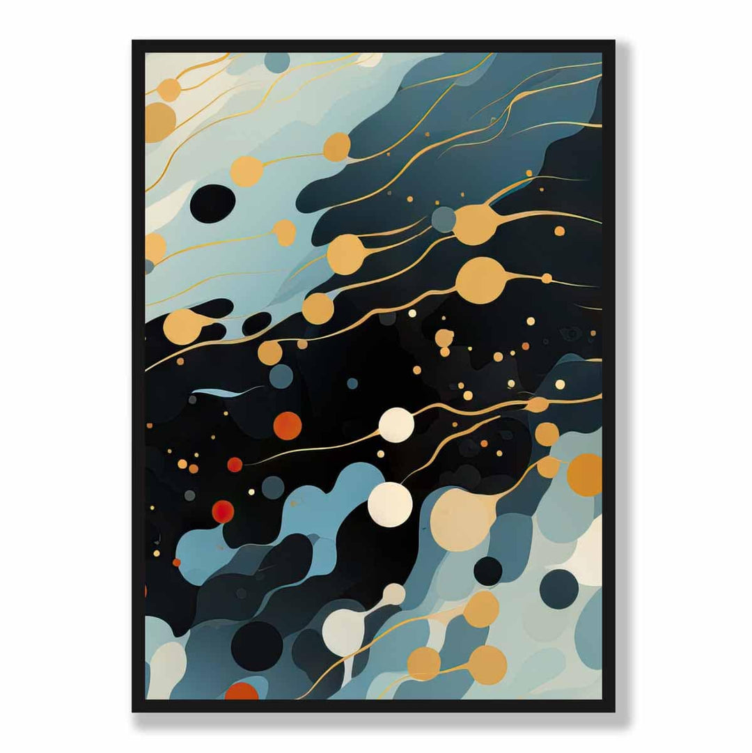 Abstract Liquid Art Print Blue Orange and Red No. 3 | Bowlift