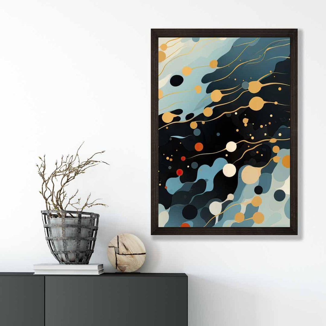 Abstract Liquid Art Print Blue Orange and Red No. 3 | Bowlift