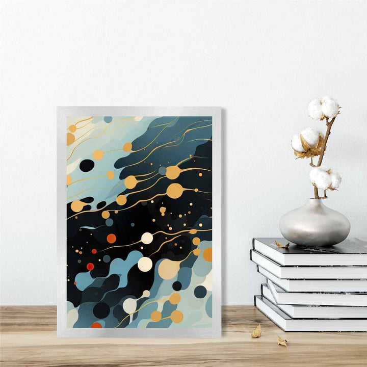 Abstract Liquid Art Print Blue Orange and Red No. 3 | Bowlift
