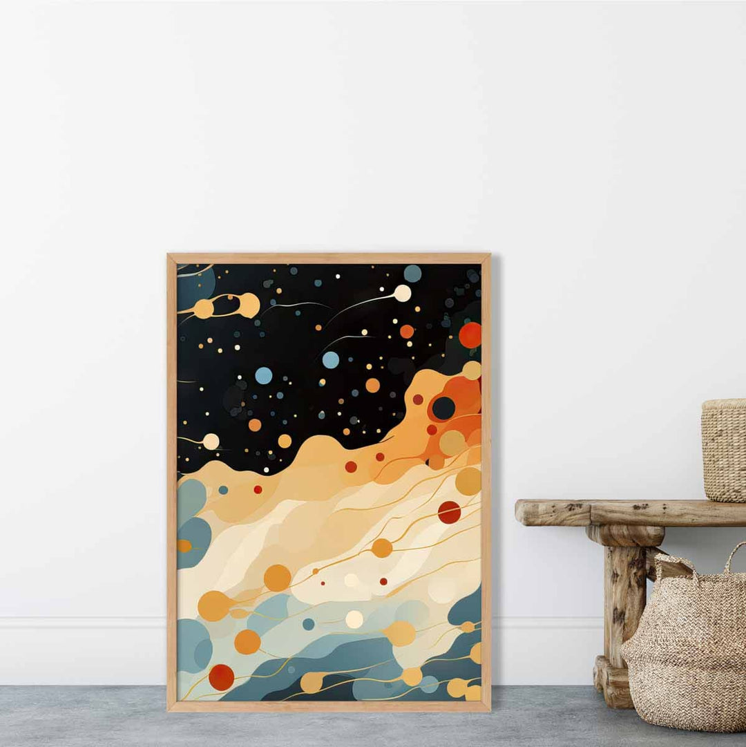 Abstract Fluid Art Print Blue Orange and Red No. 4 | Bowlift