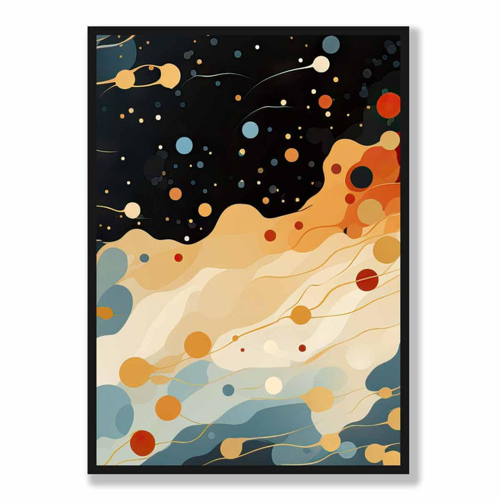 Abstract Fluid Art Print Blue Orange and Red No. 4 | Bowlift