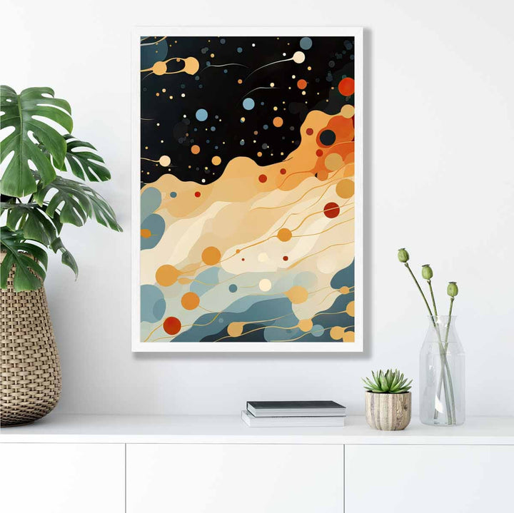 Abstract Fluid Art Print Blue Orange and Red No. 4 | Bowlift