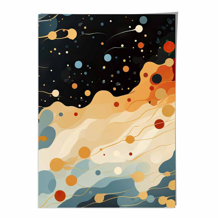 Abstract Fluid Art Print Blue Orange and Red No. 4 | Bowlift