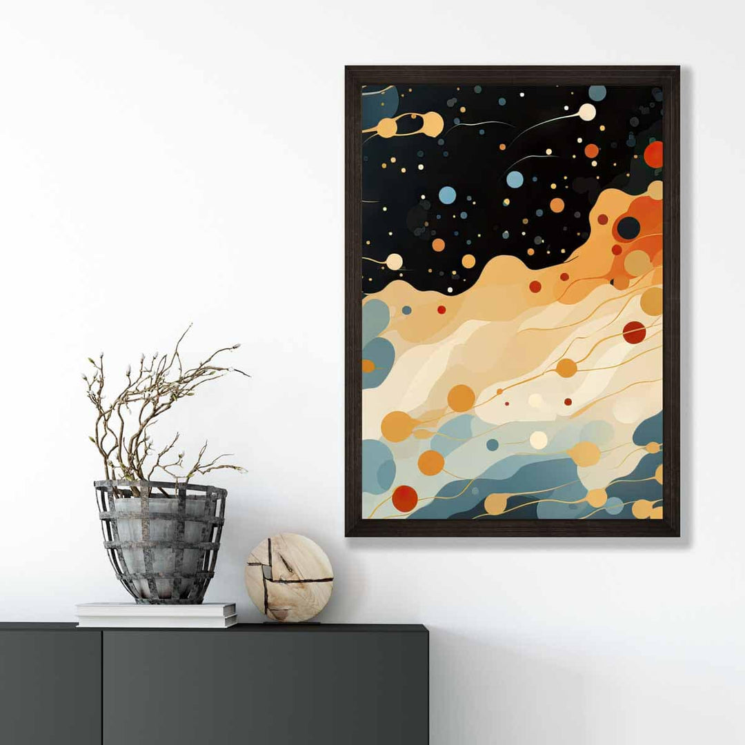 Abstract Fluid Art Print Blue Orange and Red No. 4 | Bowlift
