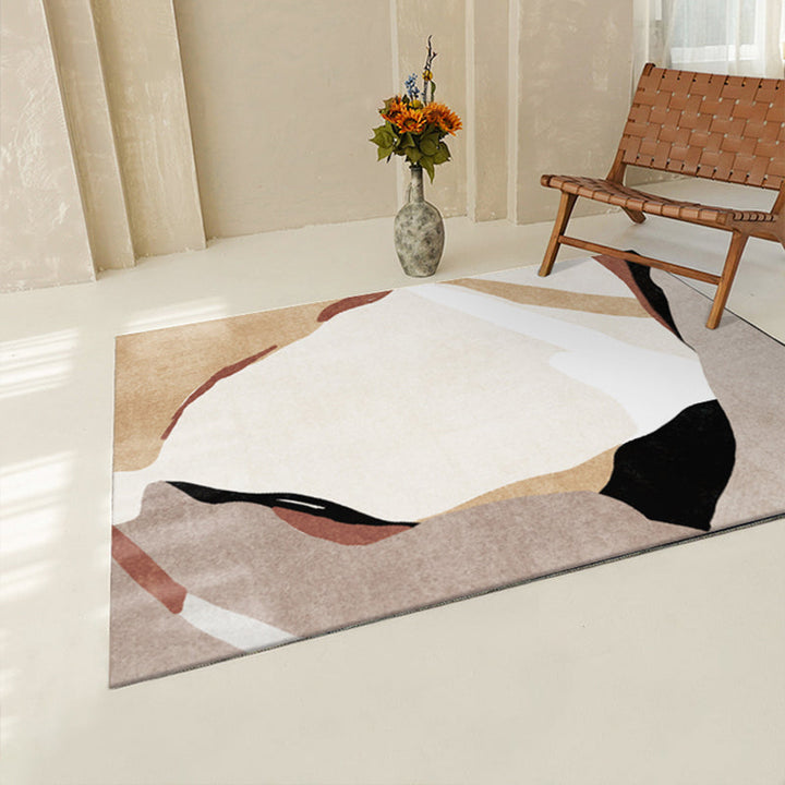 BowLift | Multi Color Home Decor Rug Trendy Abstract Printed Area Rug Polyester Non-Slip Backing Washable Rug