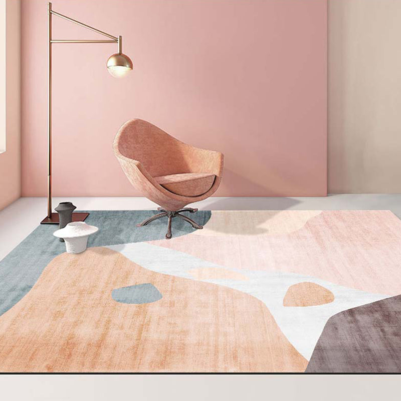 BowLift | Novelty Abstract Printed Carpet Multi Colored Cotton Blend Area Rug Easy Maintenance Non-Slip Backing Carpet for Living Room