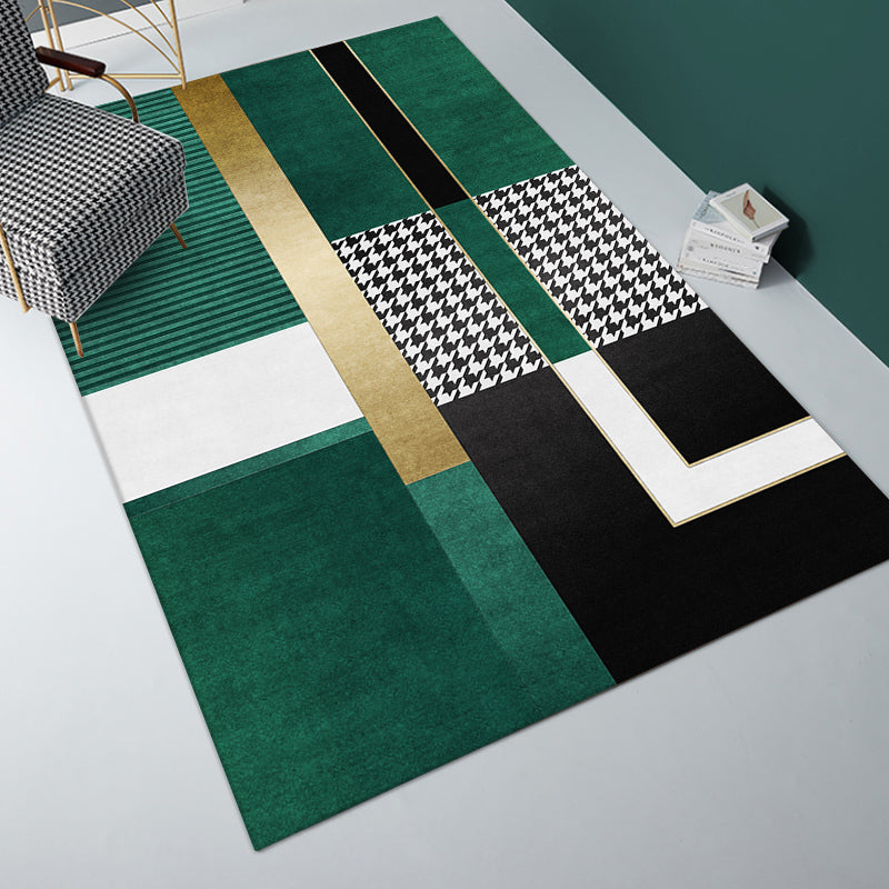 BowLift | Novelty Abstract Printed Carpet Multi Colored Cotton Blend Area Rug Easy Maintenance Non-Slip Backing Carpet for Living Room