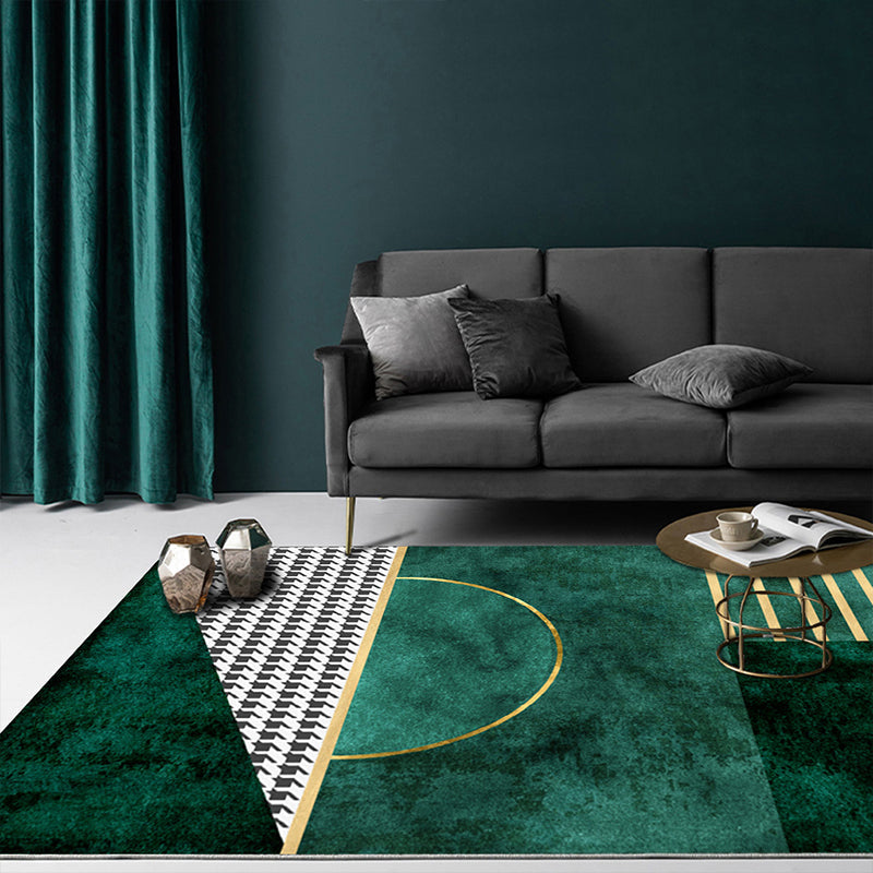 BowLift | Novelty Abstract Printed Carpet Multi Colored Cotton Blend Area Rug Easy Maintenance Non-Slip Backing Carpet for Living Room