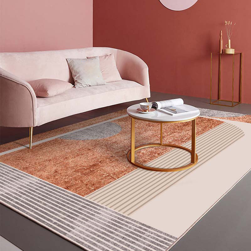 BowLift | Novelty Abstract Printed Carpet Multi Colored Cotton Blend Area Rug Easy Maintenance Non-Slip Backing Carpet for Living Room