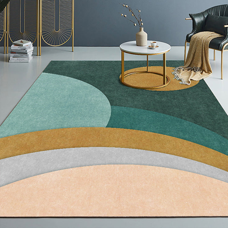 BowLift | Novelty Abstract Printed Carpet Multi Colored Cotton Blend Area Rug Easy Maintenance Non-Slip Backing Carpet for Living Room