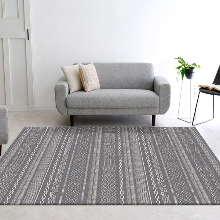 BowLift | Ethnically Geometric Printed Rug Multi Colors Cotton Blend Indoor Rug Pet Friendly Easy Care Area Rug for Living Room