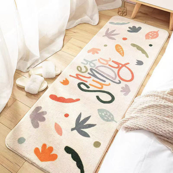 BowLift | Southwest Bedroom Carpet Multi-colored Cartoon Printed Area Rug Synthetic Non-slip Rug Machine Washable Rug