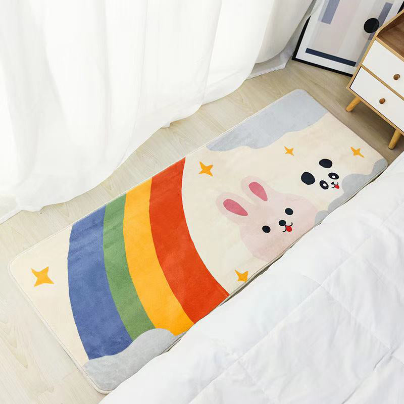 BowLift | Southwest Bedroom Carpet Multi-colored Cartoon Printed Area Rug Synthetic Non-slip Rug Machine Washable Rug