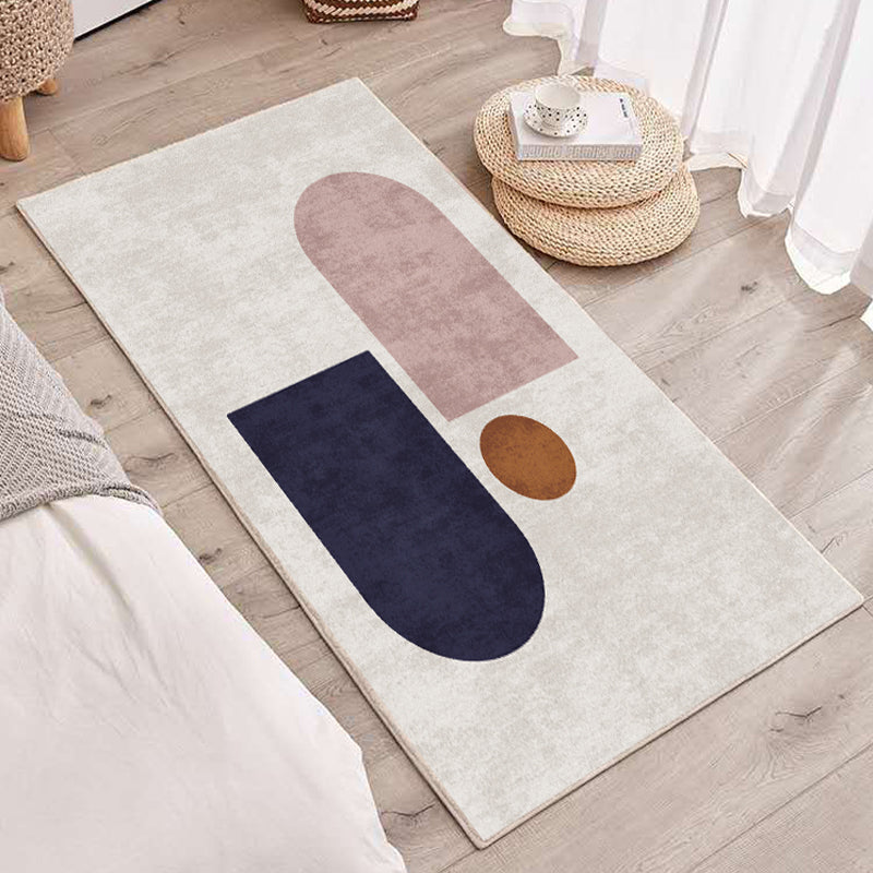 BowLift | Relaxing abstract printed rug multicolored lambswool rug non-slip backing pet-friendly washable rug for rooms