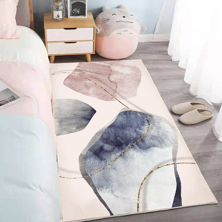 BowLift | Relaxing abstract printed rug multicolored lambswool rug non-slip backing pet-friendly washable rug for rooms