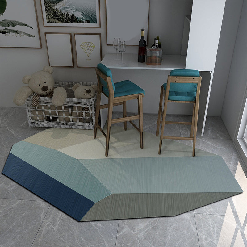BowLift | Irregular Shape Geo Rug Multi-Color Funky Rug Polyester Easy Care Washable Indoor Rug for Home Decor