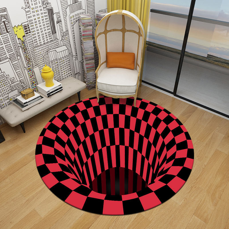 BowLift | Multicolored unique rug Synthetic 3D geometric print rug non-slip backing pet-friendly rug for bedroom