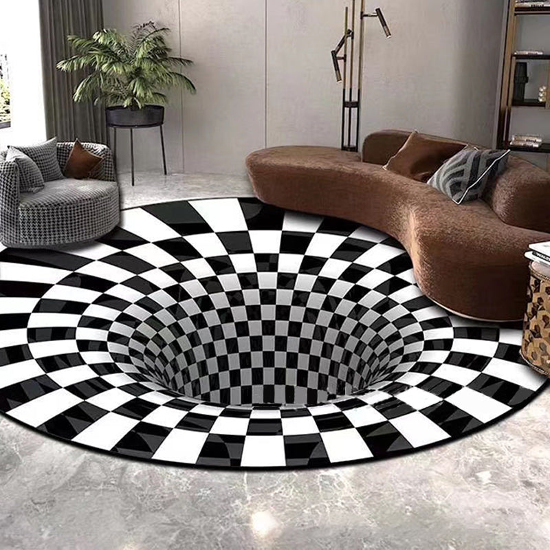 BowLift | Scandinavian decorative carpet Multicolored 3D check carpet Polypropylene Easy care Machine washable carpet