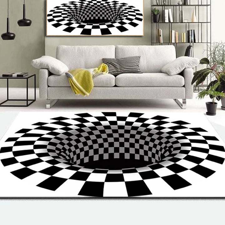 BowLift | Colorful Living Room Rug Funky 3D Geometric Rug for Indoor Use Synthetic Non-Slip Back Washable Rug