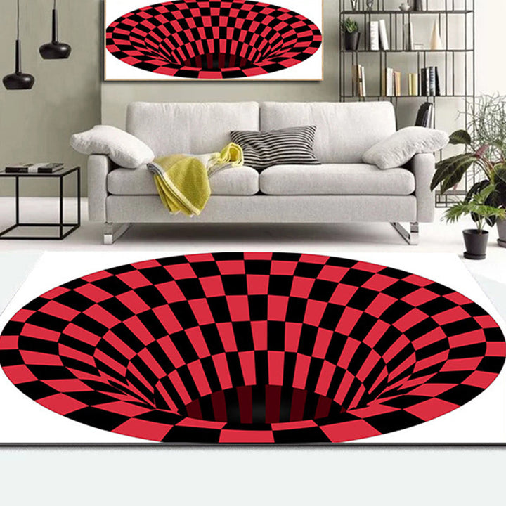 BowLift | Colorful Living Room Rug Funky 3D Geometric Rug for Indoor Use Synthetic Non-Slip Back Washable Rug