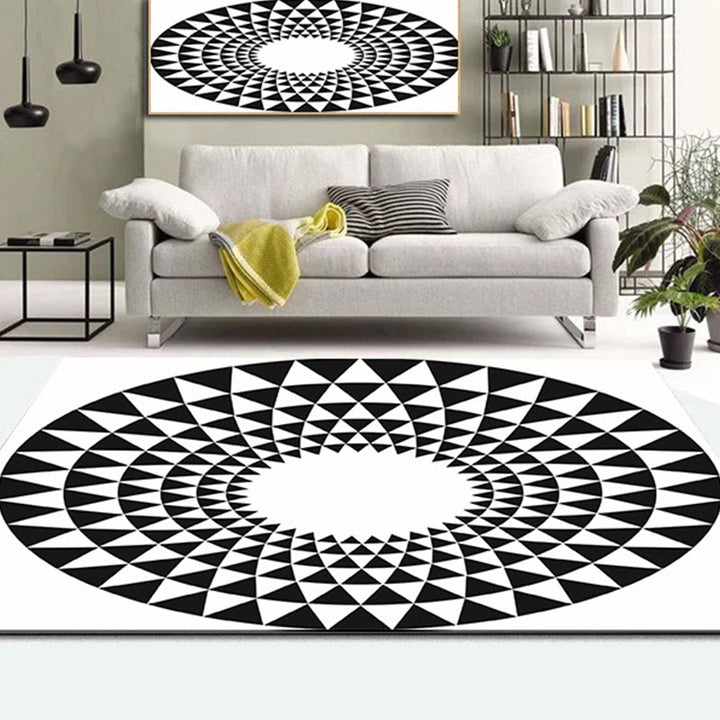 BowLift | Colorful Living Room Rug Funky 3D Geometric Rug for Indoor Use Synthetic Non-Slip Back Washable Rug