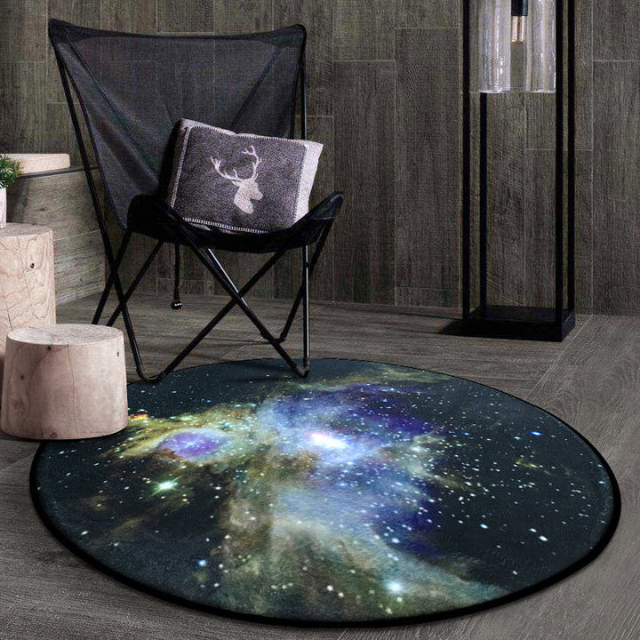 BowLift | Multicolored novelty carpet polyester 3D starry sky rug non-slip machine washable easy care carpet for children