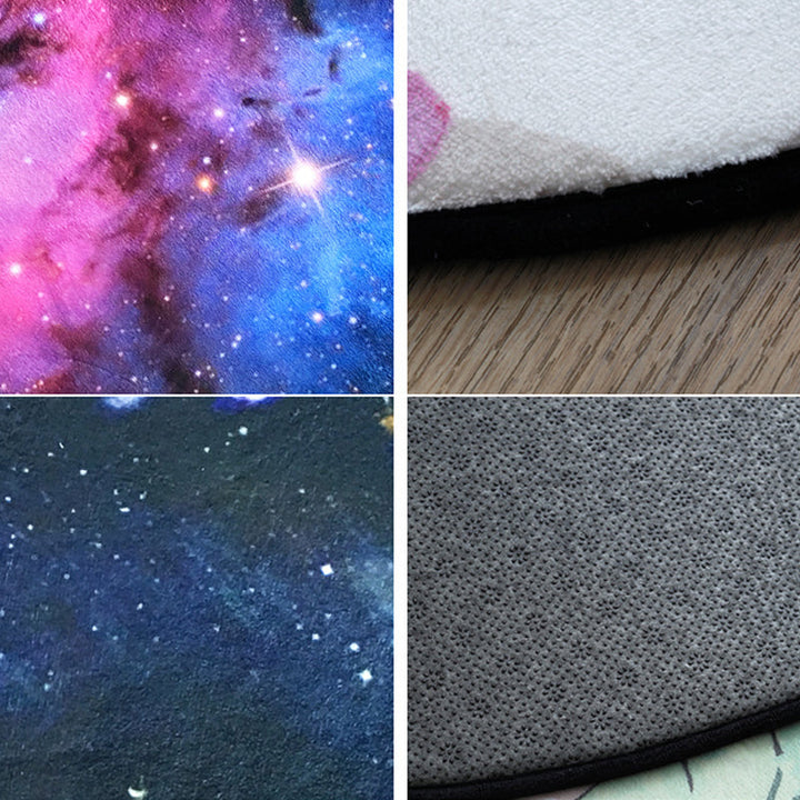 BowLift | Multicolored novelty carpet polyester 3D starry sky rug non-slip machine washable easy care carpet for children